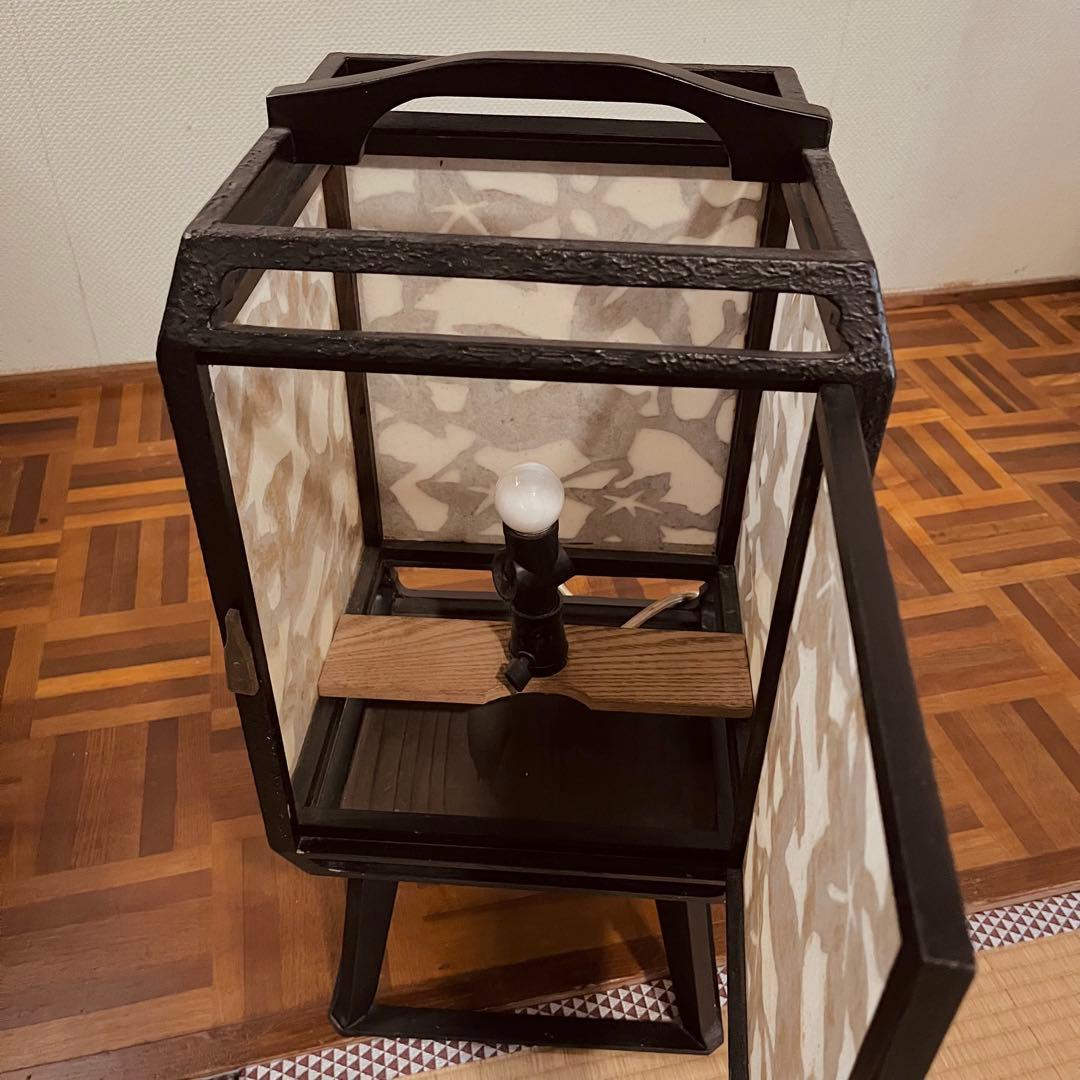 置行灯 フロアランプ 鹿と紅葉 和風照明 古小物 古道具 アンティーク 骨董