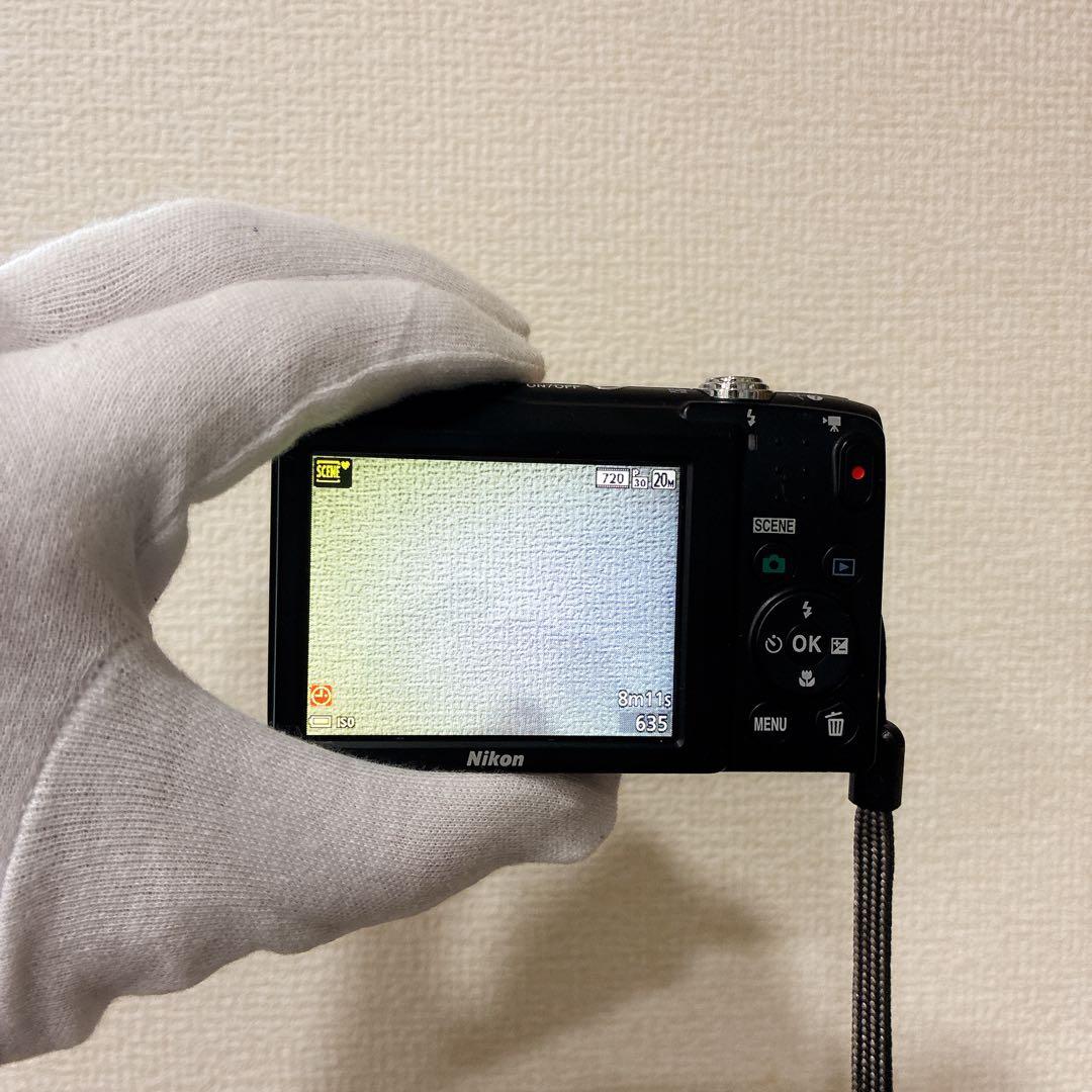 ニコン COOLPIX S2900 レッド 薄型コンデジ カメラ 充電器付き