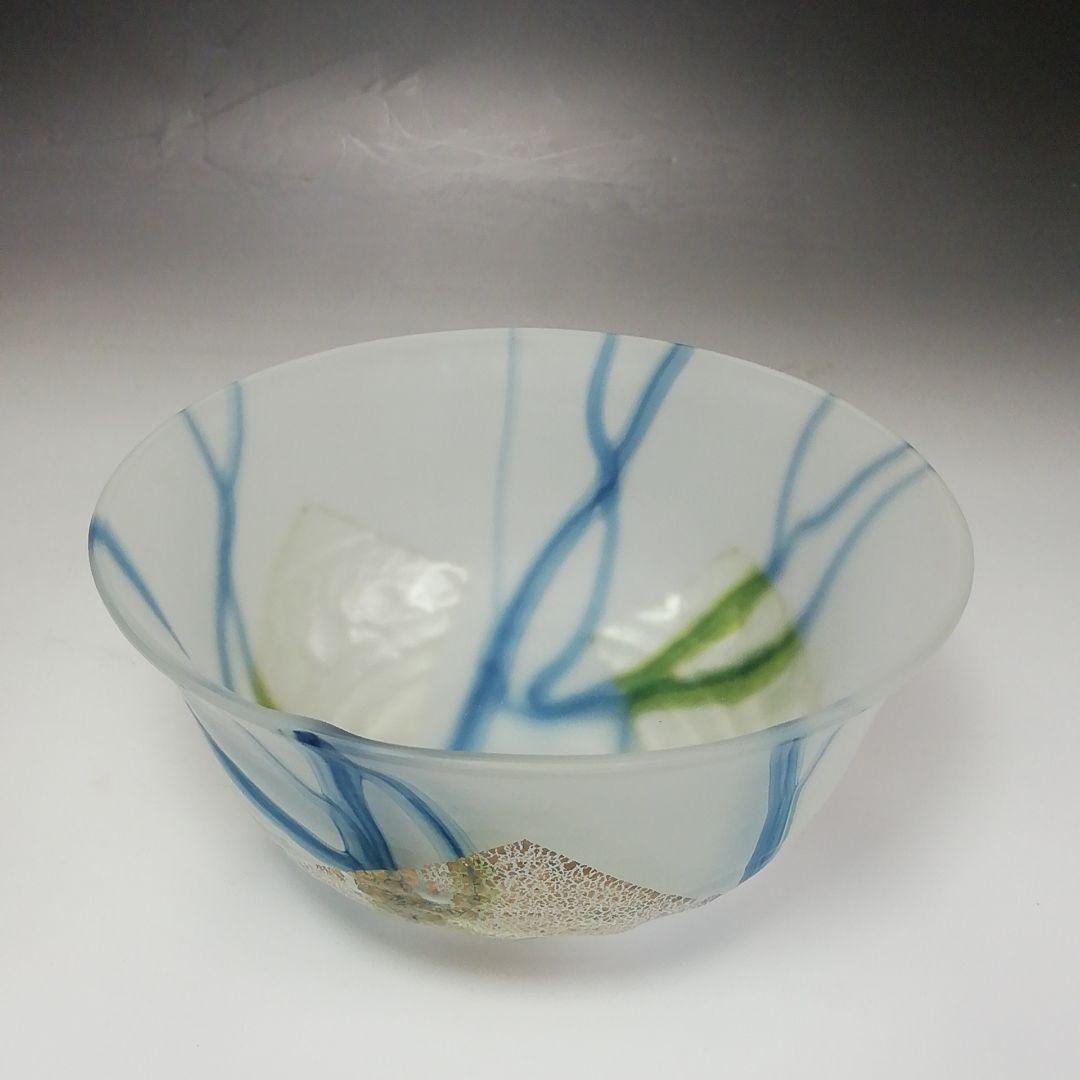 Ｓ５７４　茶碗　『義山　銀箔清流』『水崎長寿作』　共箱　抹茶碗　茶道具