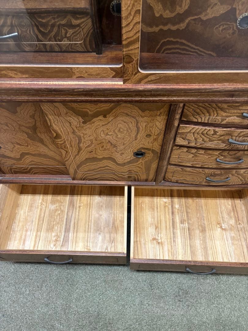 昭和レトロ　倉庫保管品　ヴィンテージ茶箪笥　水屋　食器棚