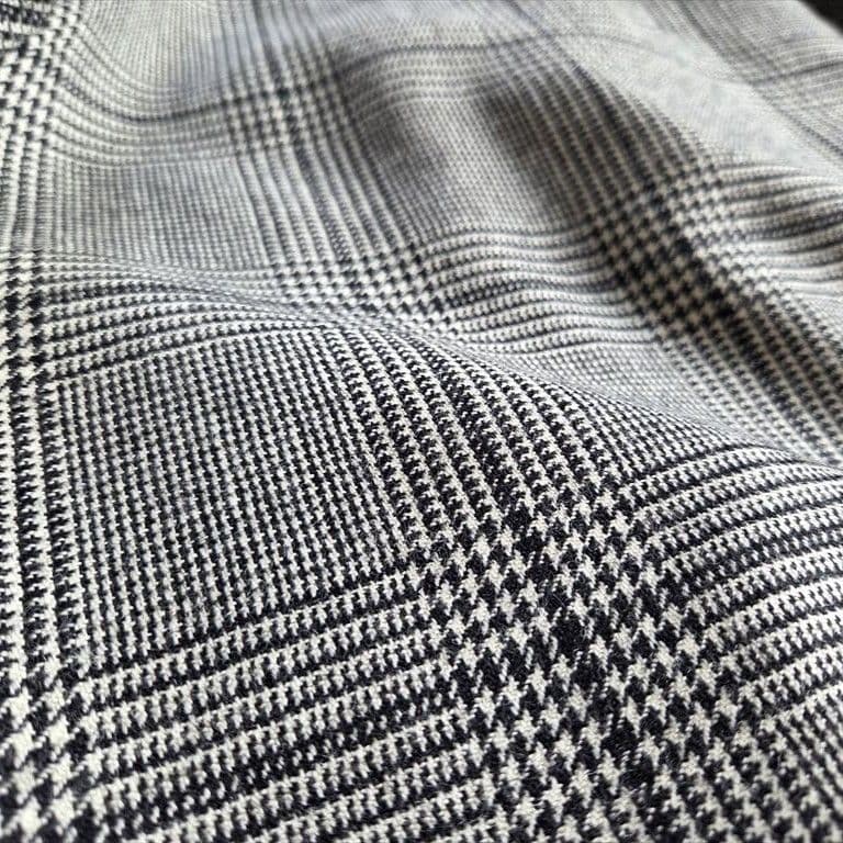 ハンズオブクリエイション ノーカラーコート ウール グレンチェック 千鳥格子