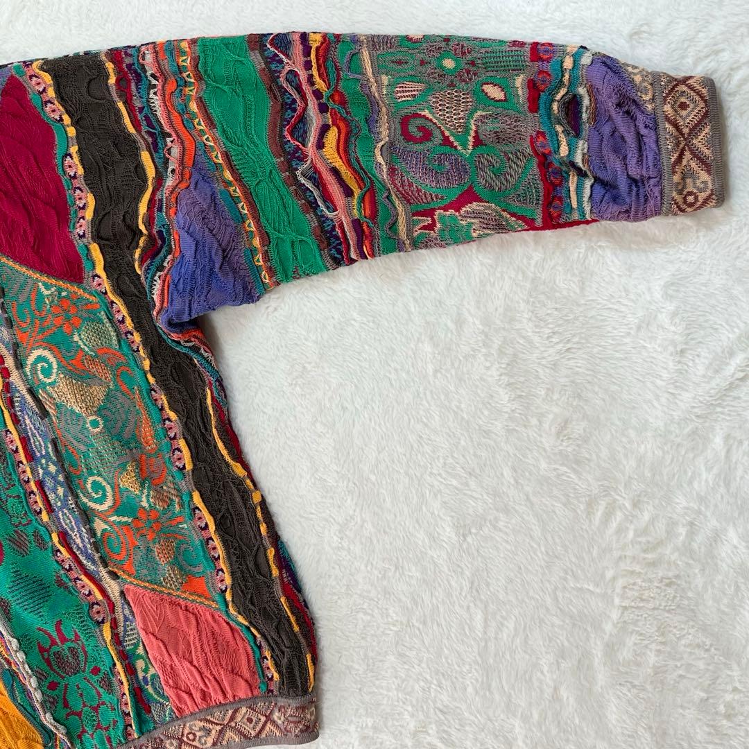 COOGI クージー　ニット　3D コットン　総柄　花柄　S