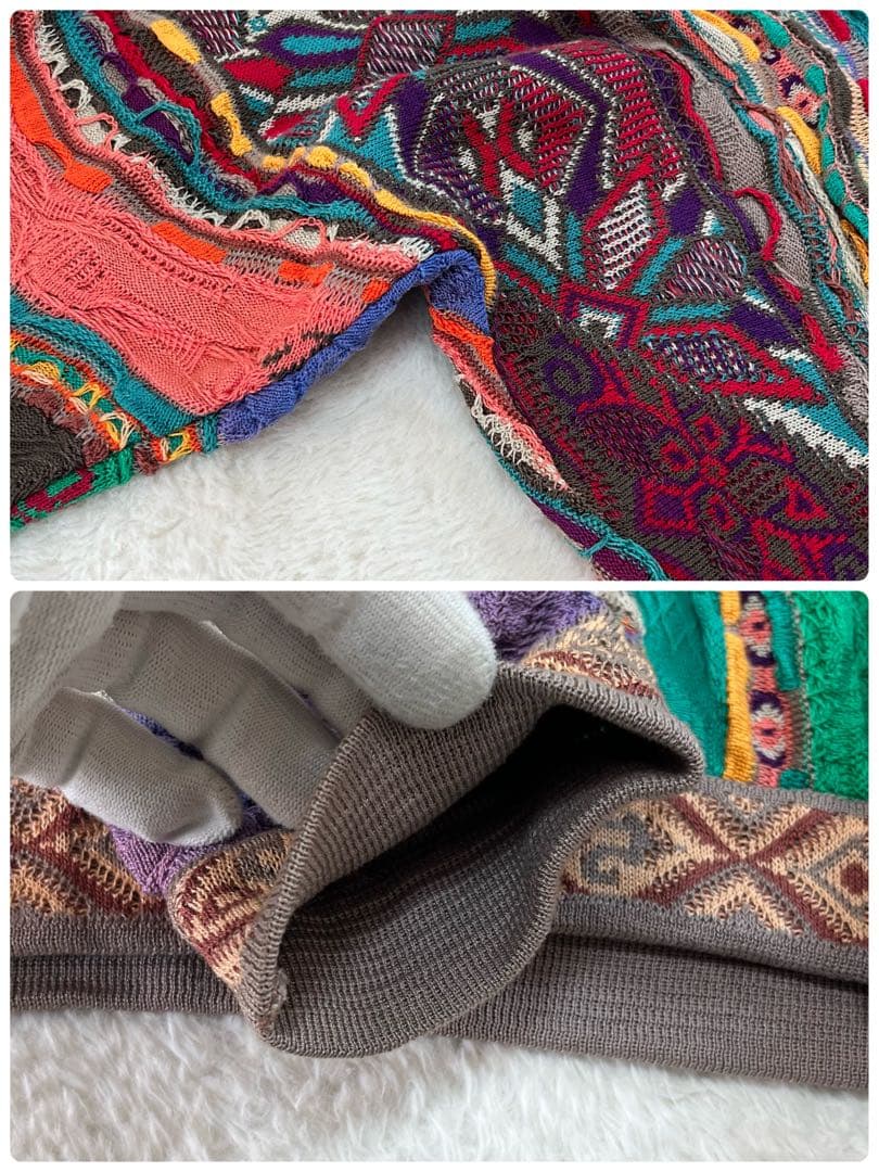 COOGI クージー　ニット　3D コットン　総柄　花柄　S