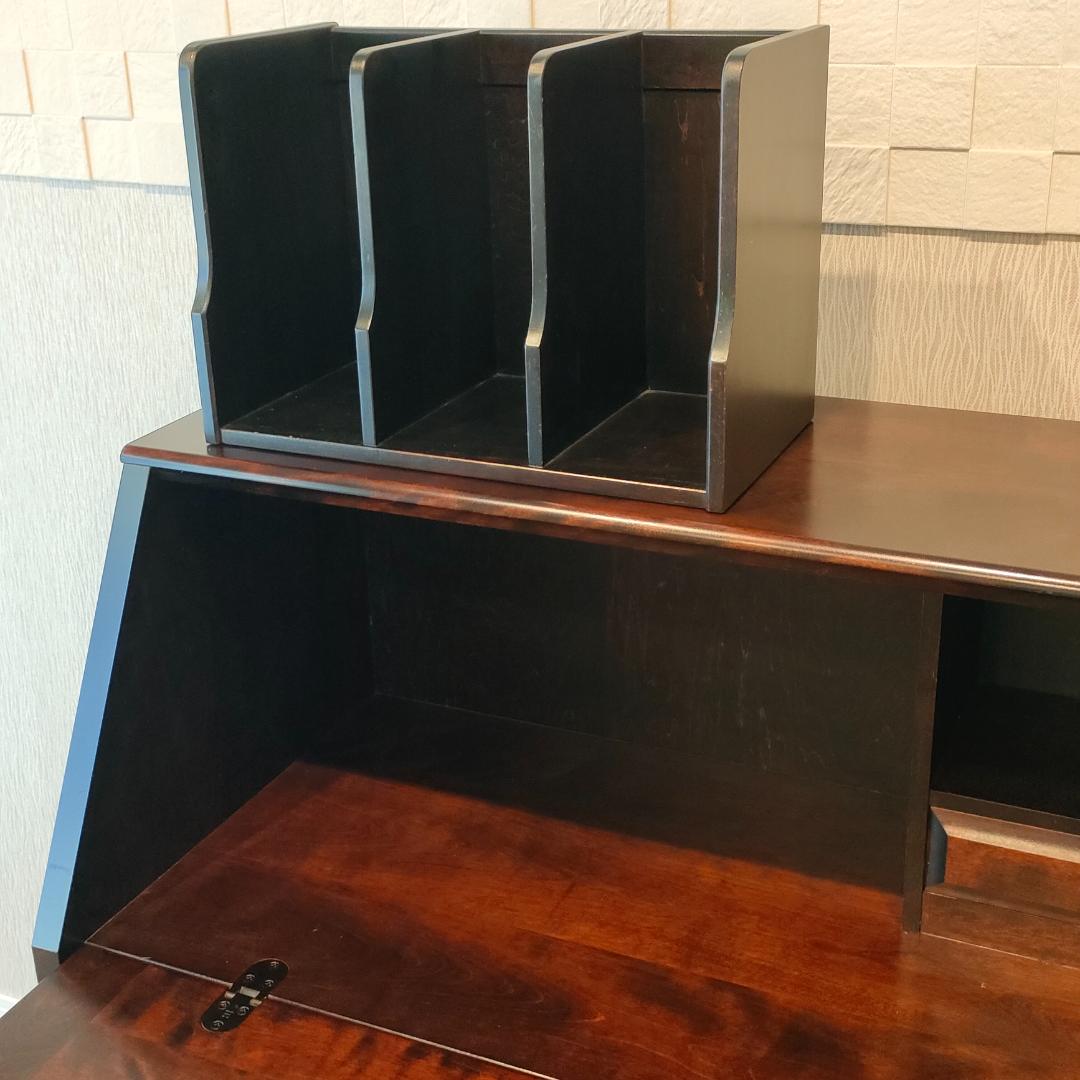 北海道民芸　ライディングビュロー　デスク　樺材　コンセント付き