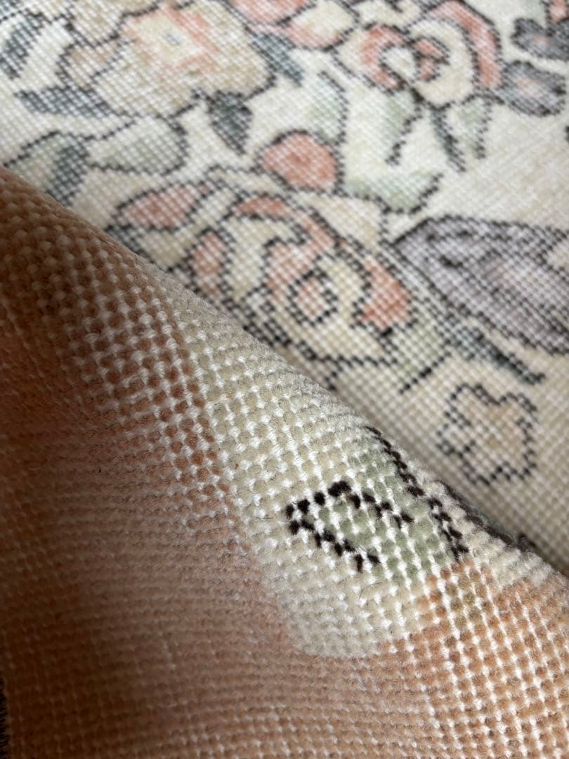 レア！　ヴィンテージ　トルコラグ　花柄　アンティークラグ