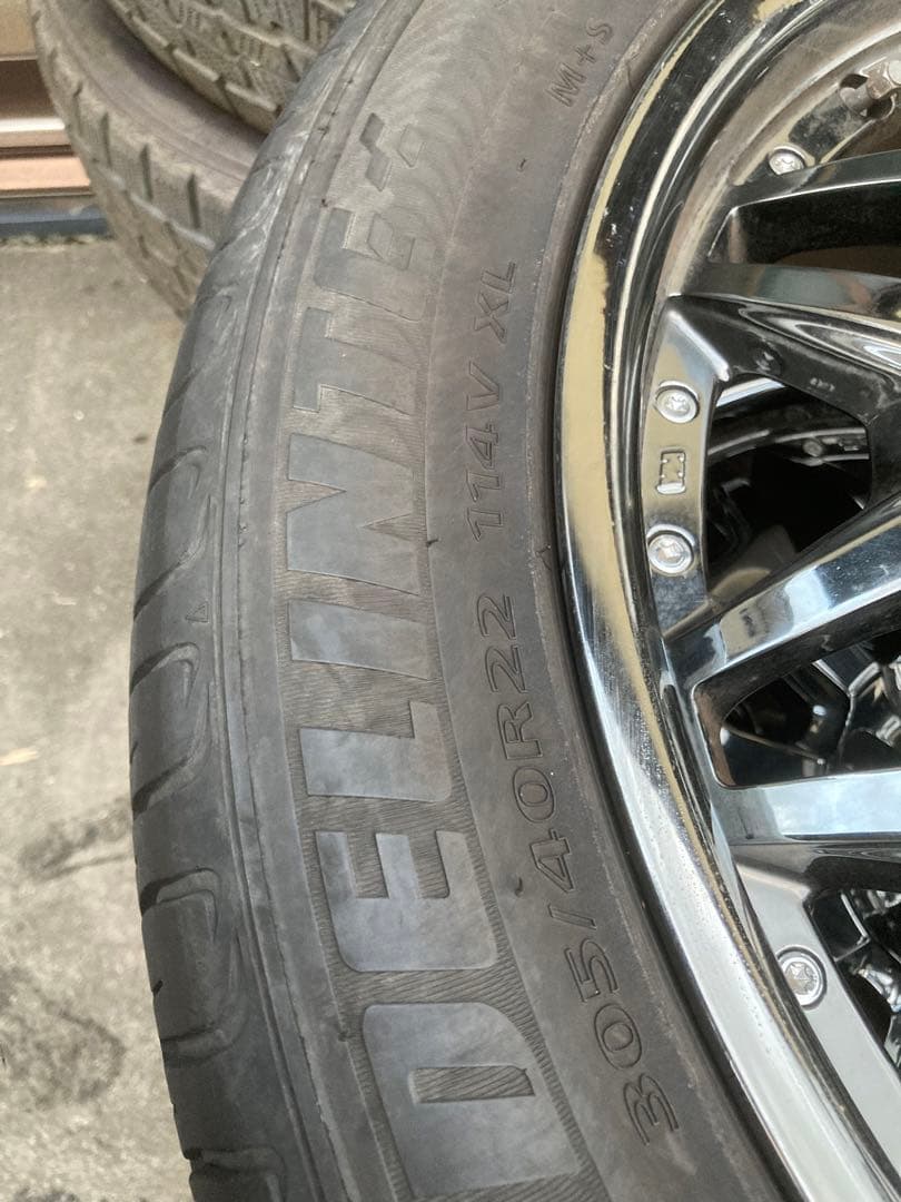 タイヤバリ溝！美品！フルメッキ！DECORSA 22インチアルミ　ランクル等