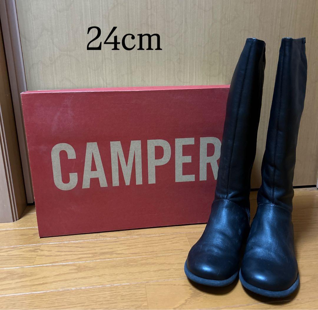 最後の値下げ！CAMPER ブラック ロングブーツ 24cm