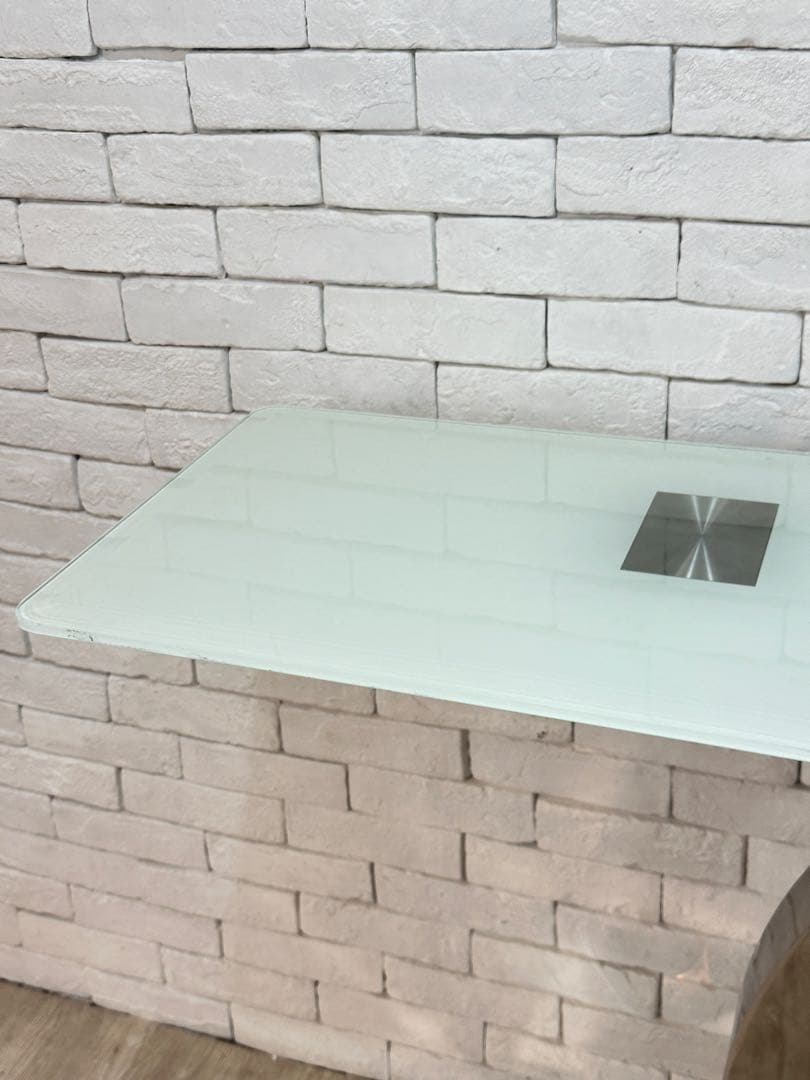 【東京都23区配送無料】定価25万円　コンソール　強化　ガラス　テーブル　サイド