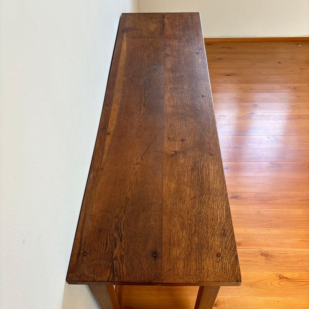 古家具『木製長机 引出し4つ付き』