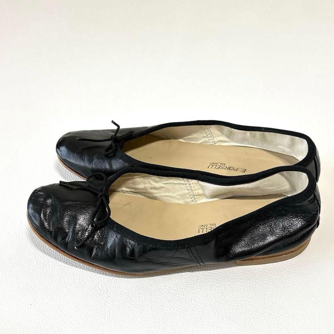 極美品✨ 保存袋付き✨PORSELLI バレエシューズ　38 ブラック
