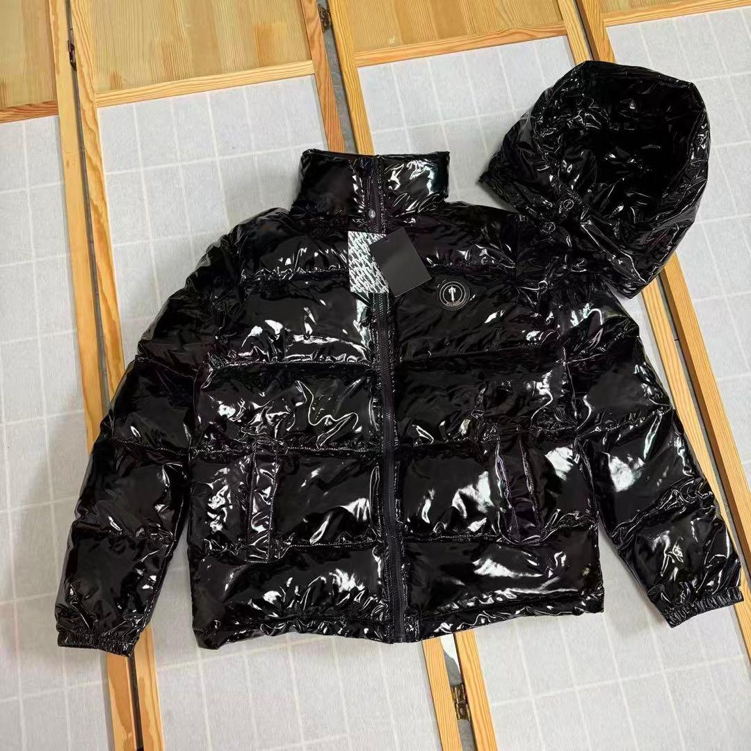新品 TRAPSTAR 光沢ブラック ダウンジャケット Sサイズ u