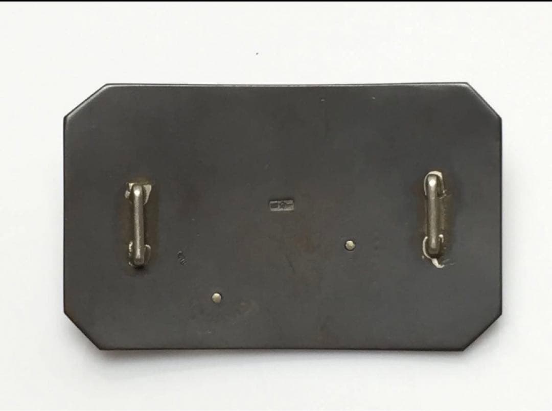 【古美道】光民 四分一地 金銀象嵌 帯留 牡丹 横6cm 金工彫金 アンティーク