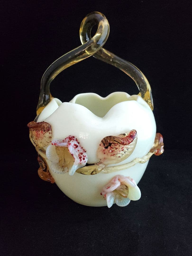 アンティーク ミルクガラス花瓶 19世紀前後 英国製