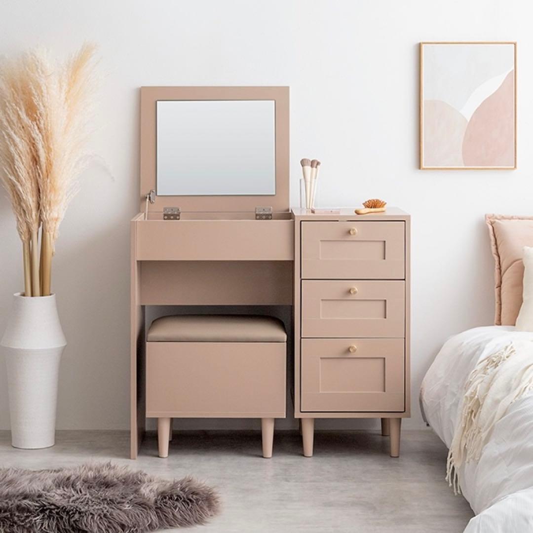 【幅80cm】Calan ドレッサー セット デスク チェア コンセント 収納