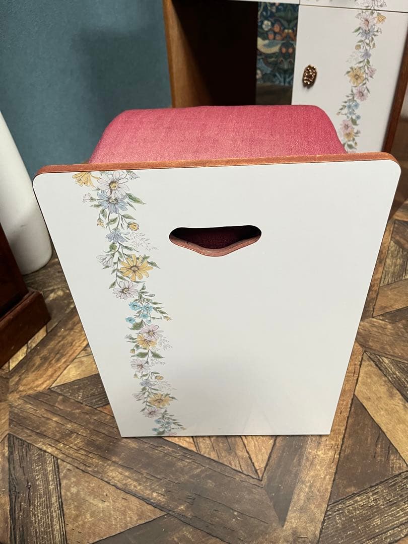 鏡台 ドレッサー 椅子 セット インテリア 昭和レトロ 当時物 花柄レトロポップ