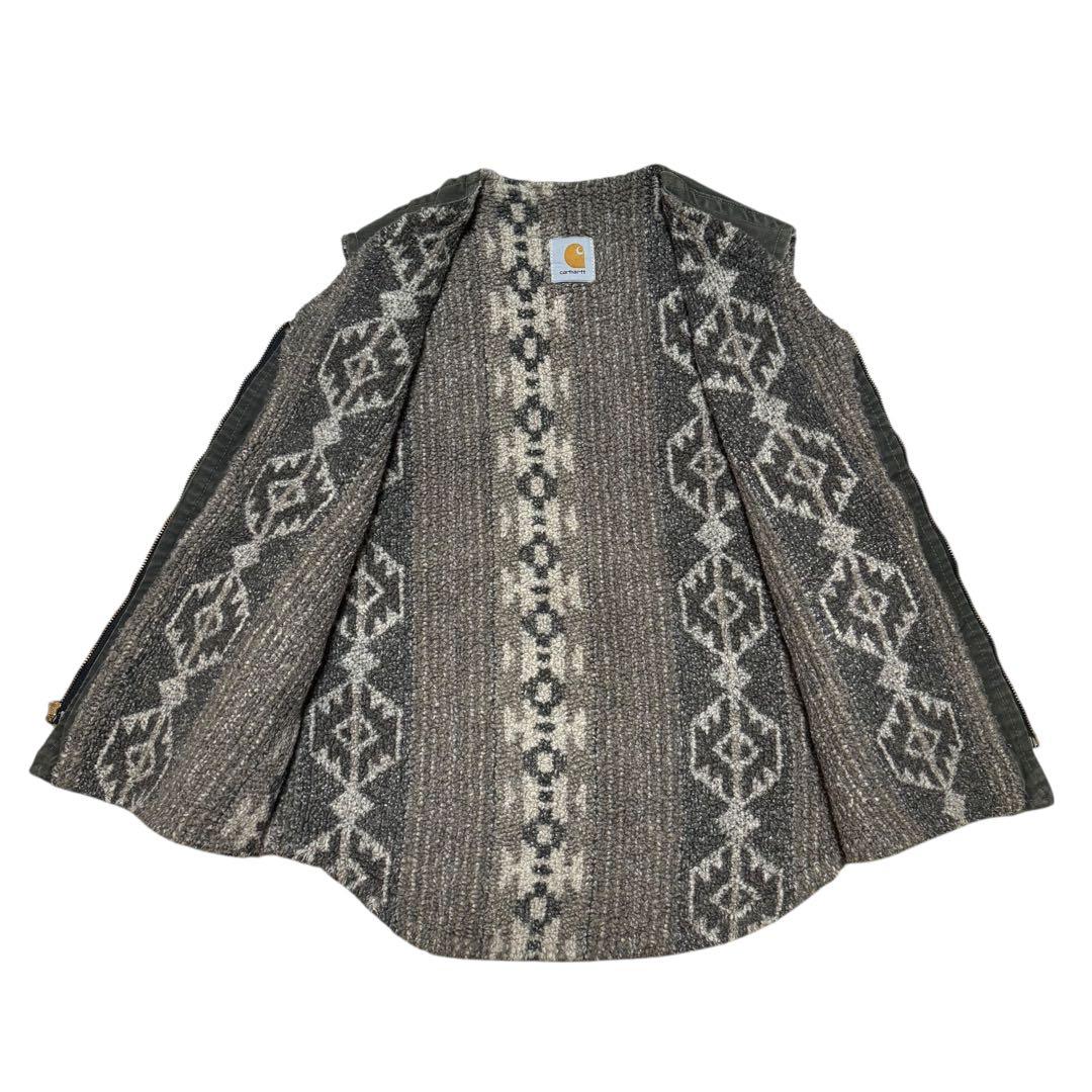 希少 90s Carhartt サウスウエスト ネイティブ ボア ダック ベスト