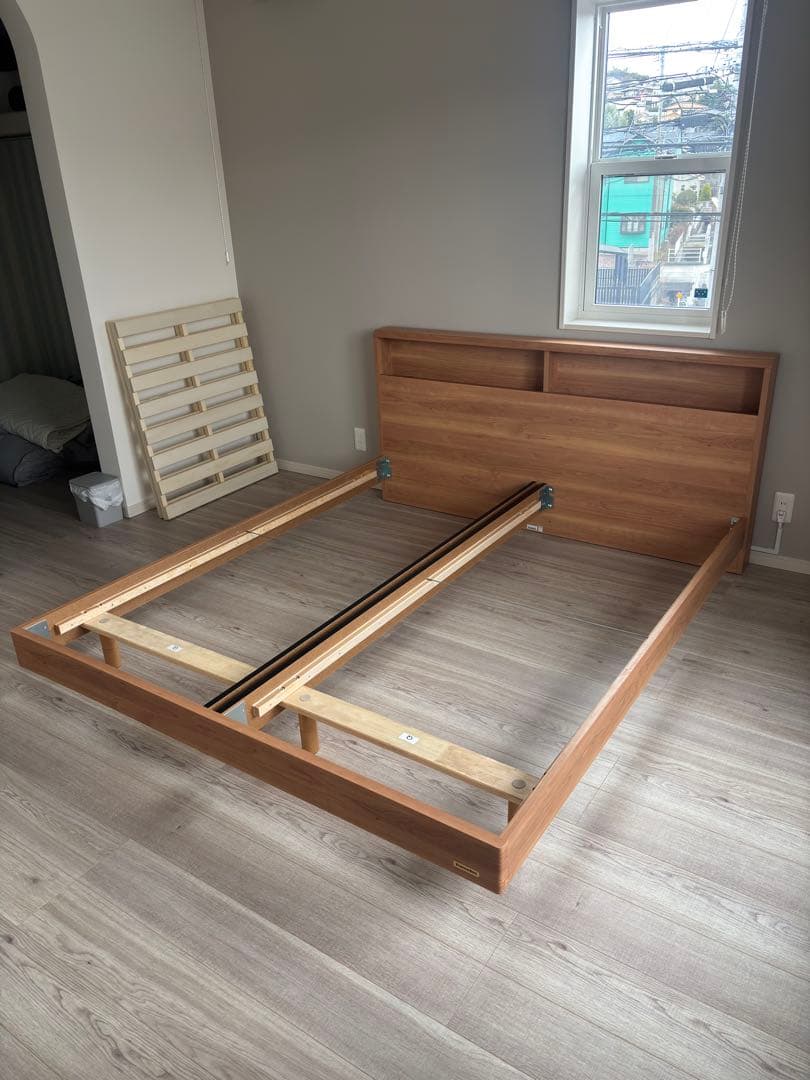 フランスベッド クイーンサイズ セミシングルマットレス2枚 ベッド一式 美品