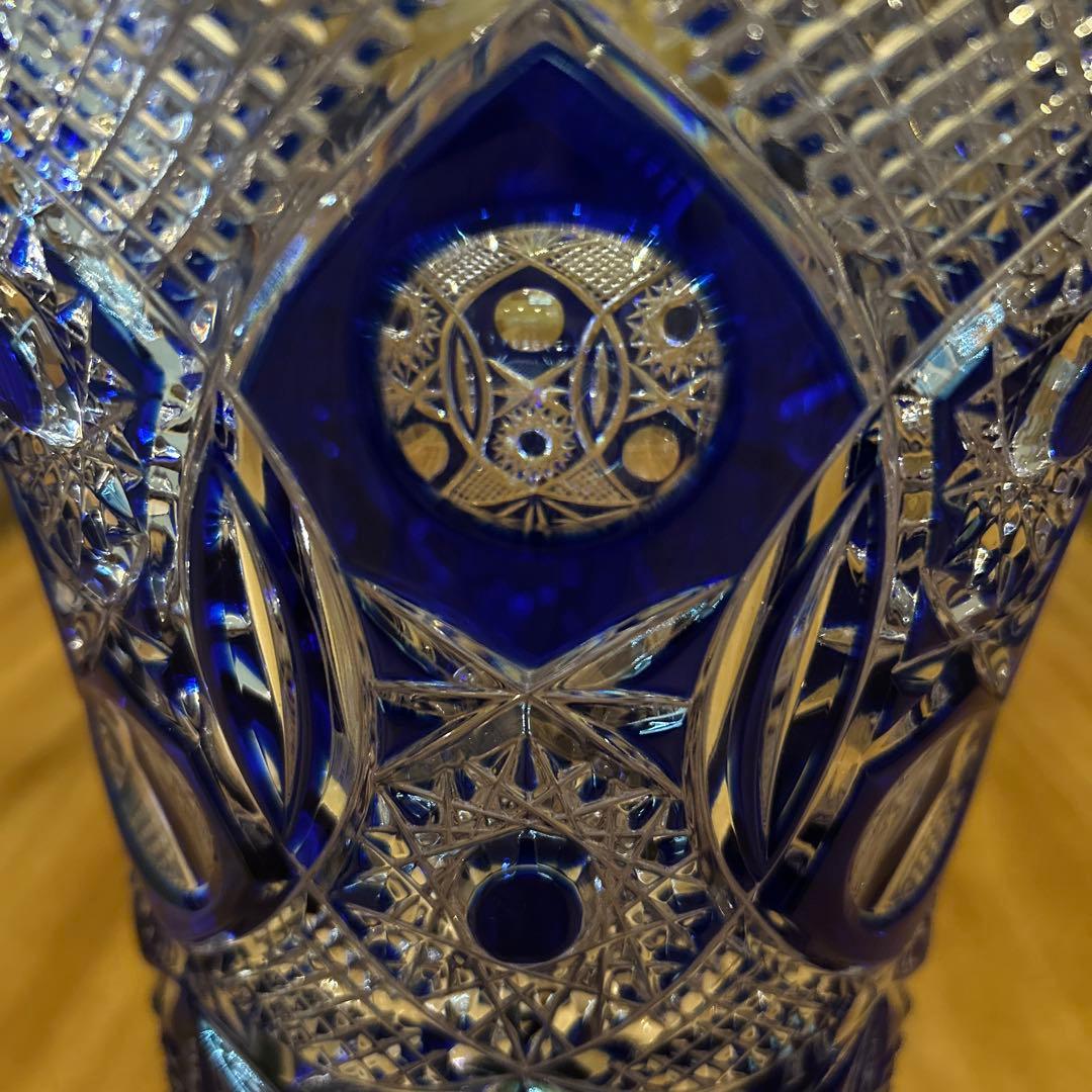 北一ガラスクリスタルハンドカットフラワーベース