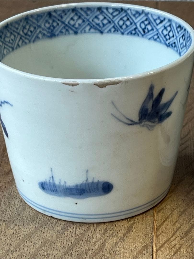 古い蕎麦猪口　そばちょこ　湯呑み　2個セット　古雑貨　アンティーク　昭和レトロ