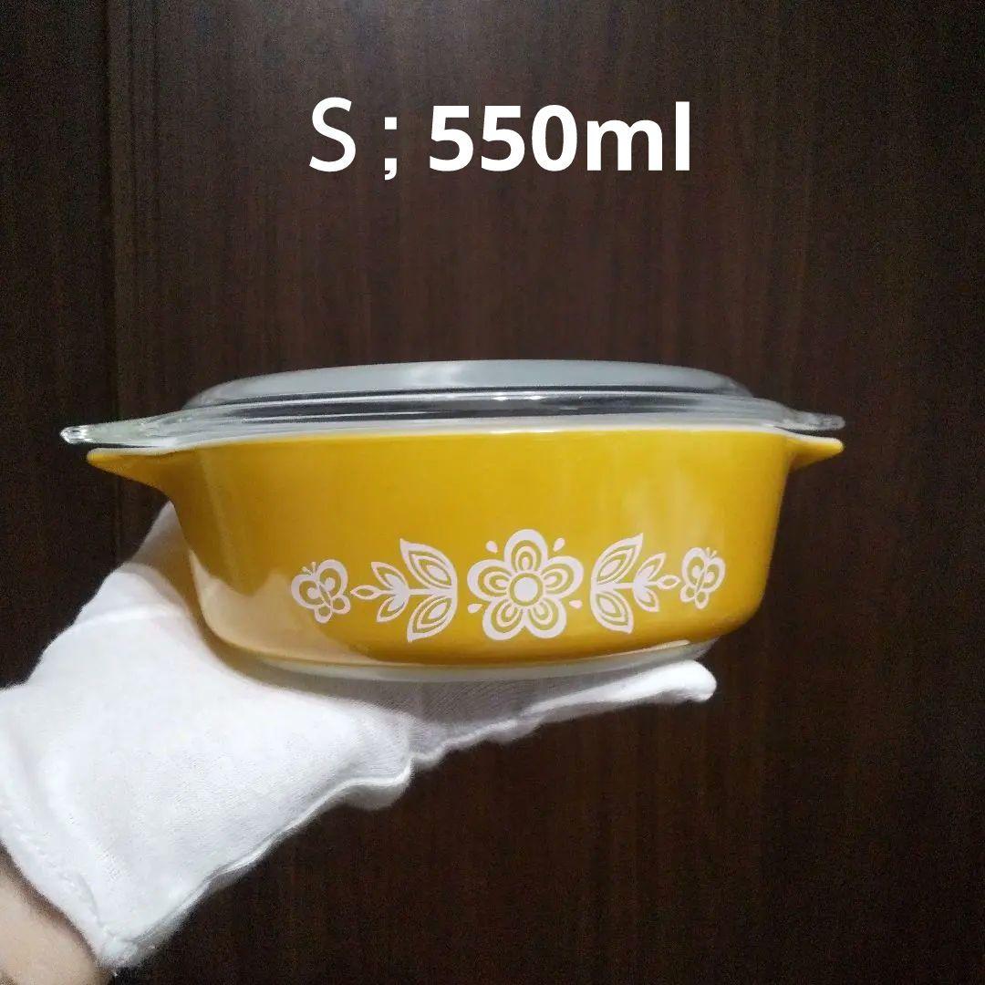 6点 極美品 高さ3サイズ オールドパイレックス キャセロールバタフライゴールド