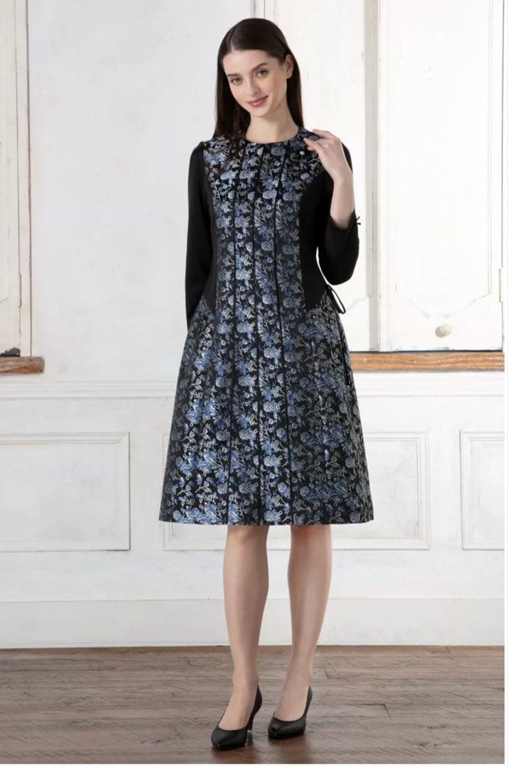 Super Beauty 2025タグ付ジャガード織切替ワンピース