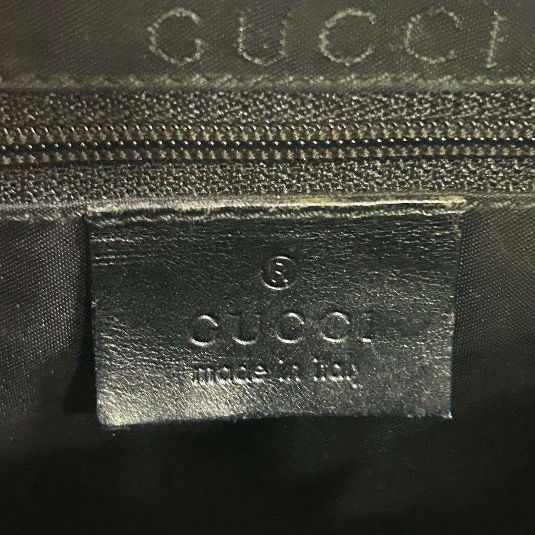 GUCCI グッチ ハンドバッグ キャンバス ジャッキー 金具 保存袋付き 黒