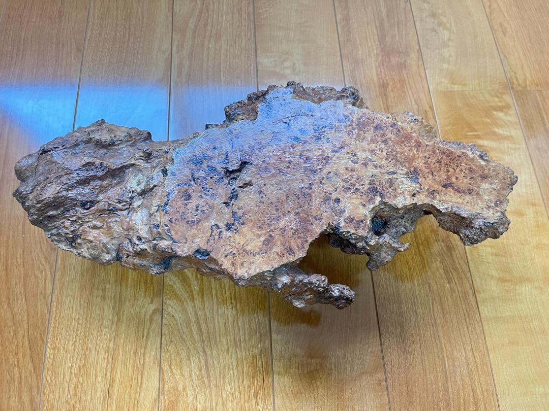 【天然一枚板】飾り台 盆栽台 花瓶台 座卓 足付き 大小2枚セット【光沢仕上げ】