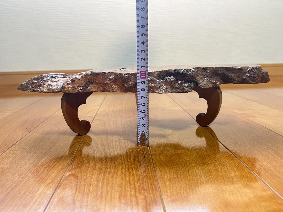 【天然一枚板】飾り台 盆栽台 花瓶台 座卓 足付き 大小2枚セット【光沢仕上げ】