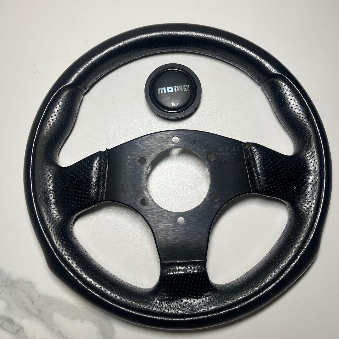 momo ステアリング 黒 レザー φ28 280mm TEAM 小径 モモステ