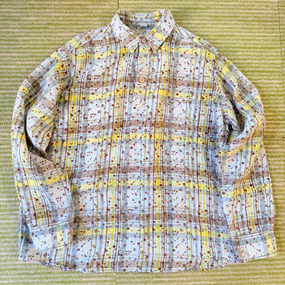 45R フォーティファイブアール 麻100％ シャツ 長袖 美品