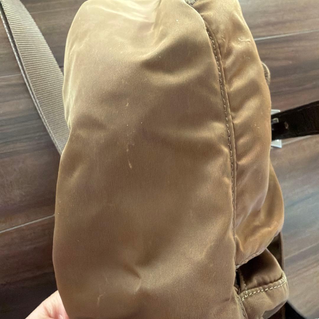 最終金額　PRADA ブラウン ショルダーバッグ　バッグ　ナイロン