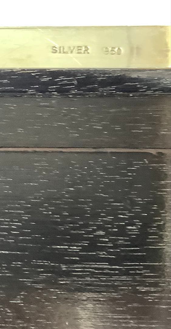 銀製 宝石箱 silver950 鍵付 草花紋様手彫り装飾 作家銘有 骨董品