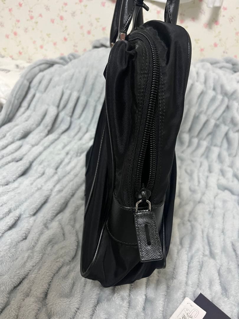 PRADA プラダ ビジネスバッグ カバン ナイロン レザー 黒