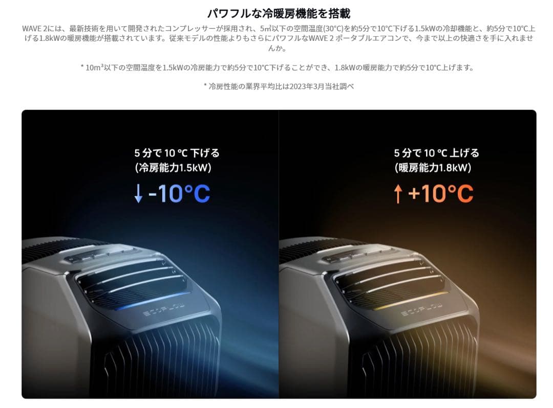 U*T様 ecoflow wave2 ポータブルエアコン　冷房＆暖房両用