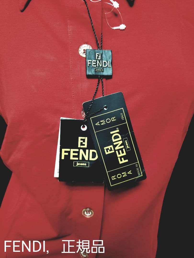 新品タグ付き■FENDI スポーツ半袖シャツ レッド