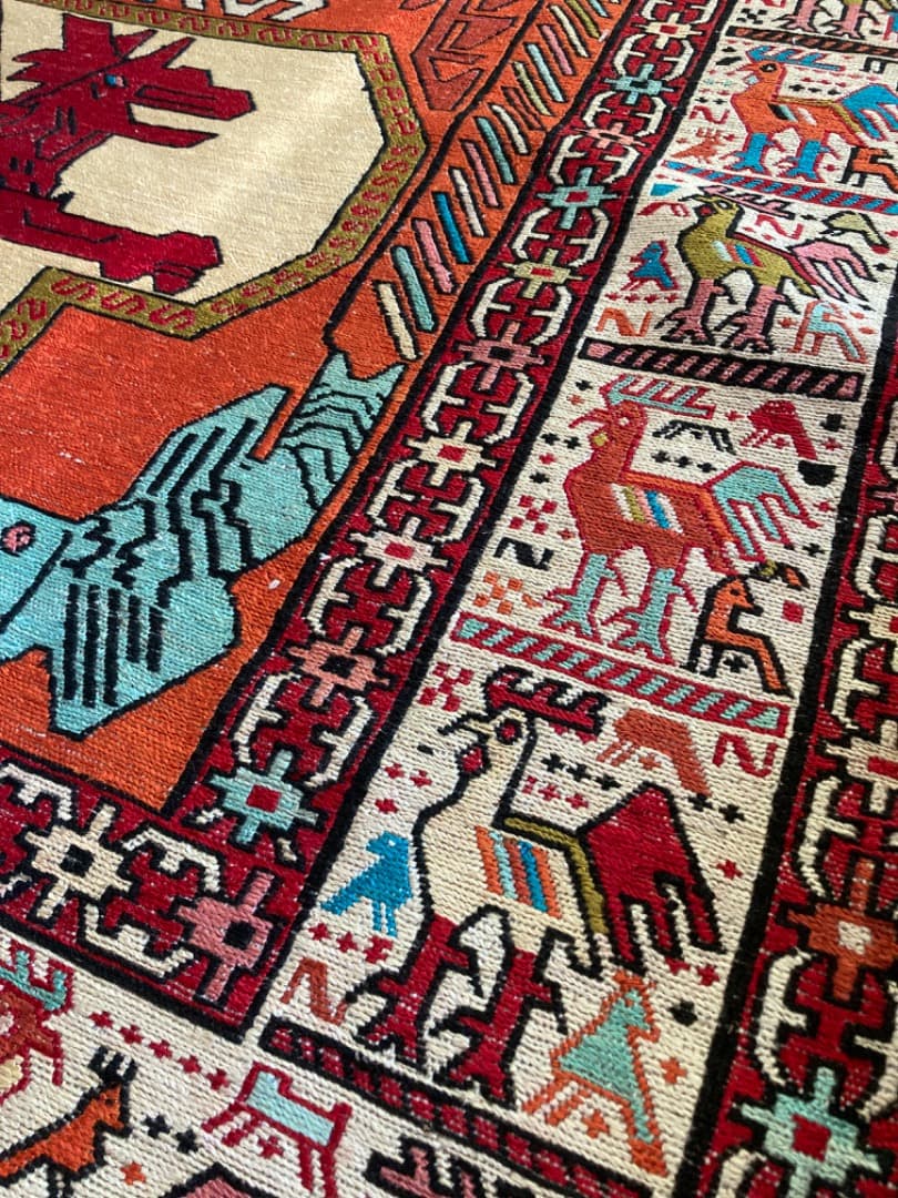 【在庫一掃セール】アルデビル キリム シルク 200cm×124cm