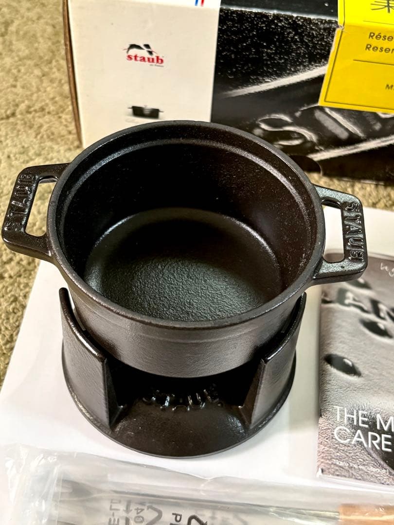 新品 ストウブ staub ミニ フォンデュセット 10cm ブラック