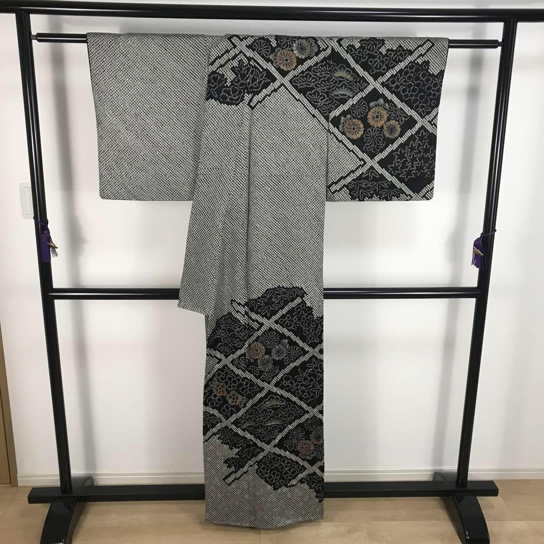 ZF-1082 訪問着 総絞り 金彩 金箔 逸品 高級 上質 正絹 袷 広衿