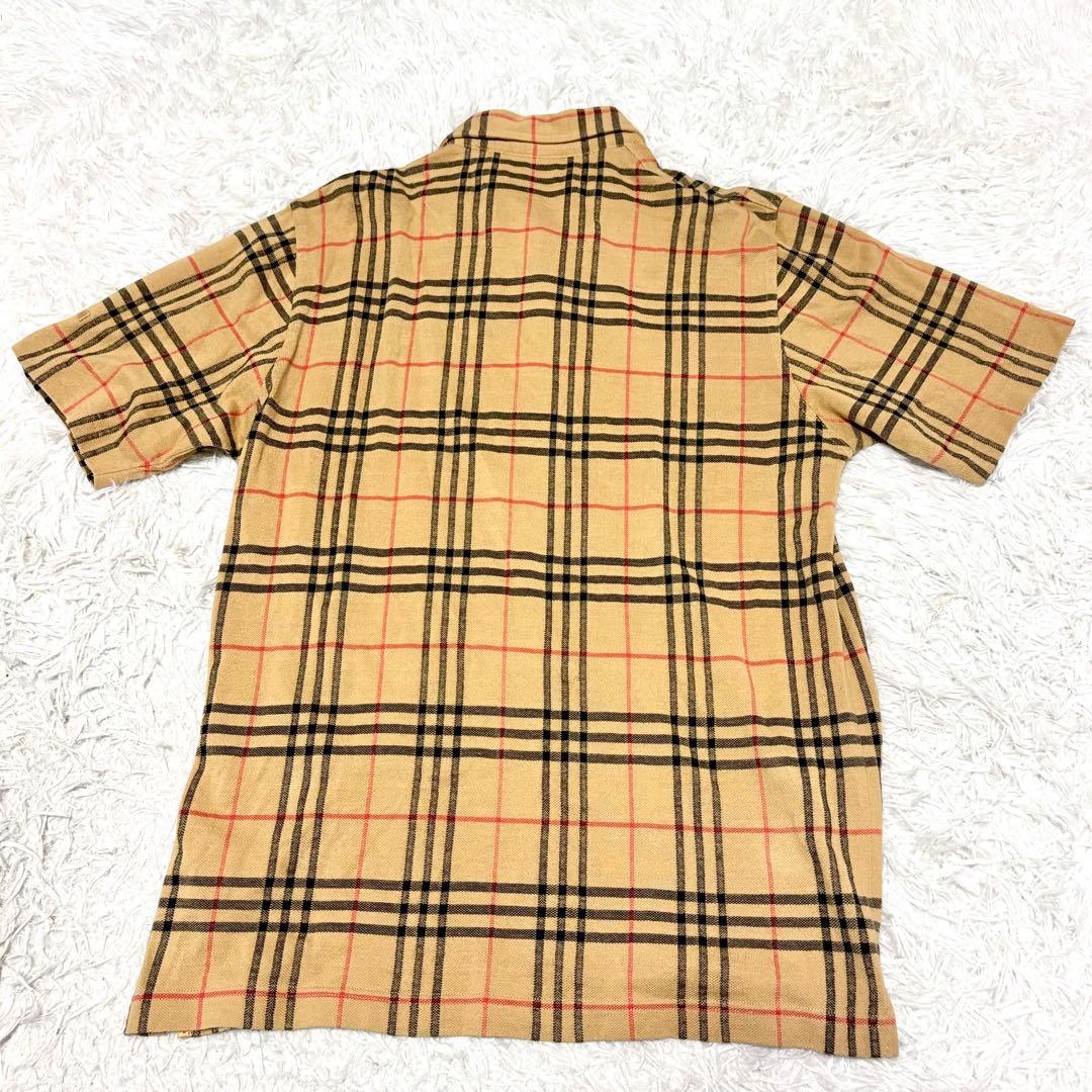 【美品】バーバリー　ゴルフ　ポロシャツ　ノバチェック　綿　100% L