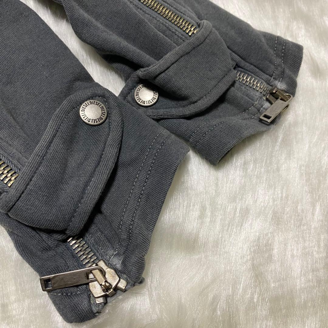 a9 未使用品　DIESEL USED加工　スウェット素材モッズコート　濃灰　S