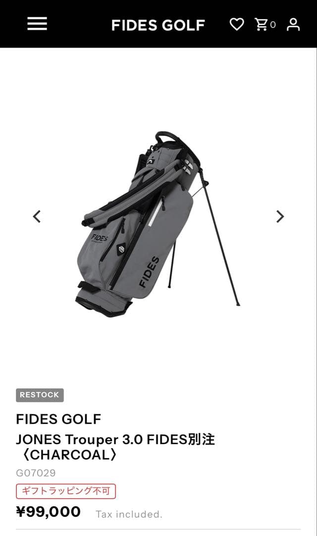 FIDES GOLF JONES ゴルフバック　キャディバック