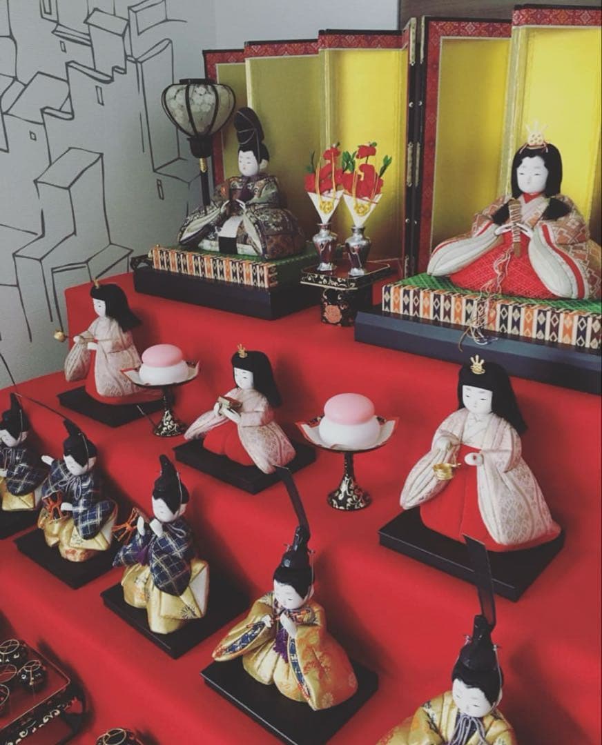 【中古美品　送料込合計¥68000】　木目込み雛人形　7段飾り　雛祭り　②