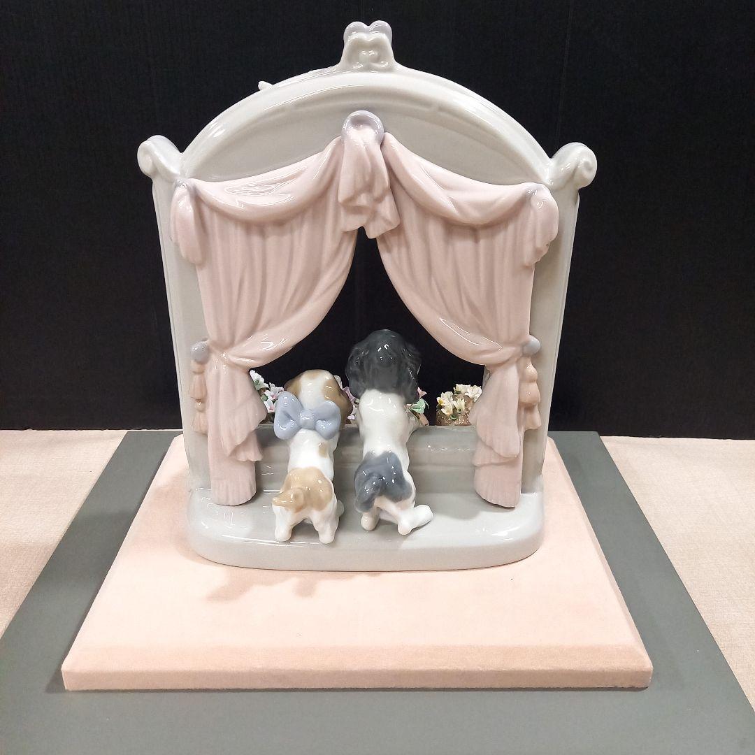 LLADRO リヤドロ 可愛いながめ ガラスケース付き 一部欠けあり