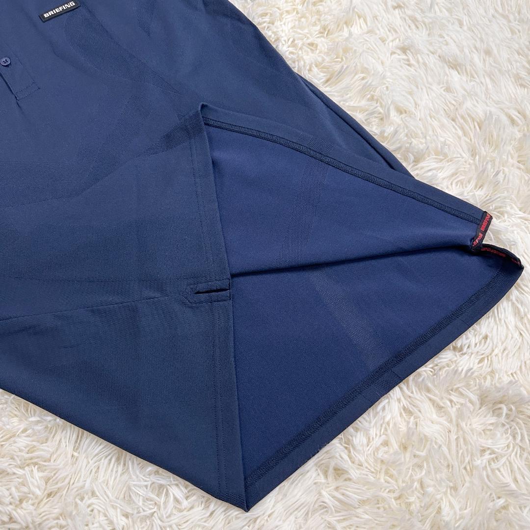 ブリーフィング ゴルフウェア ラッセルメッシュデザイン ポロシャツ ネイビー L