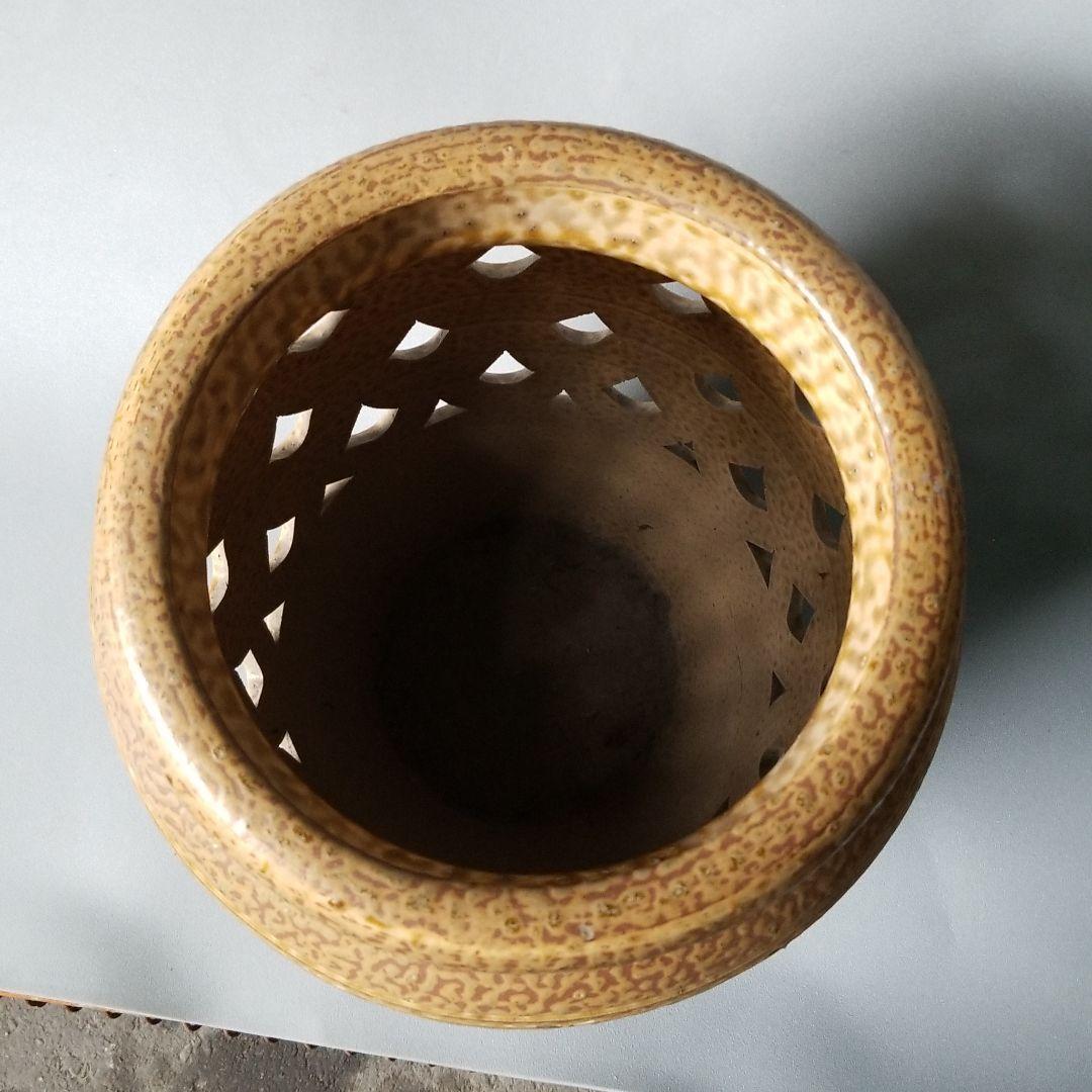 信楽焼傘立て  茶窯変 高さ４６cm