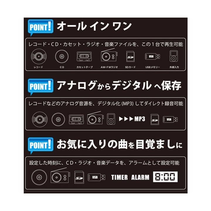 ★音楽・楽器大セール！★レコードプレーヤー スピーカー内蔵 マルチ
