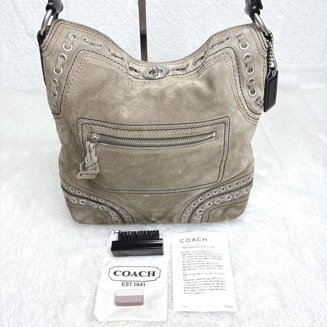 COACH コーチ　スエード ターンロック金具　ショルダーバッグ y2k