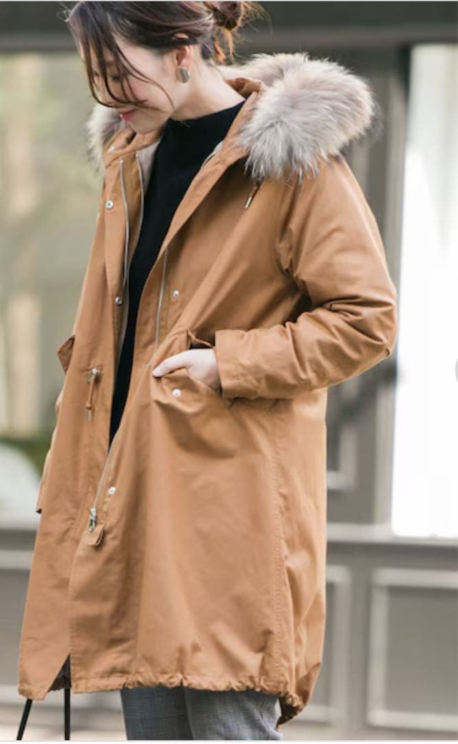 アーバンリサーチ インナーダウン付きモッズコート ジャケット 3way ファー