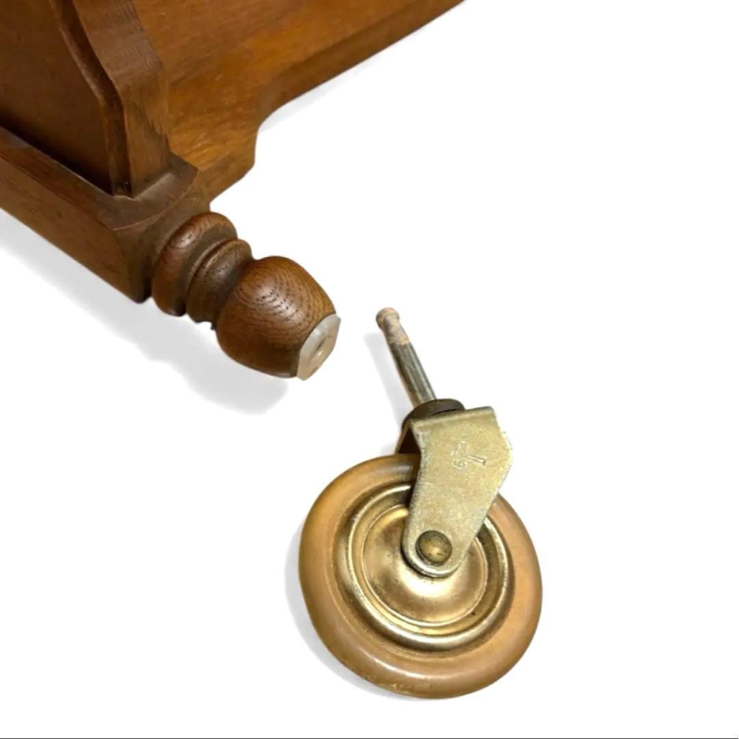 カリモク キッチンワゴン 3段 キャスター アンティーク トレー取外し可