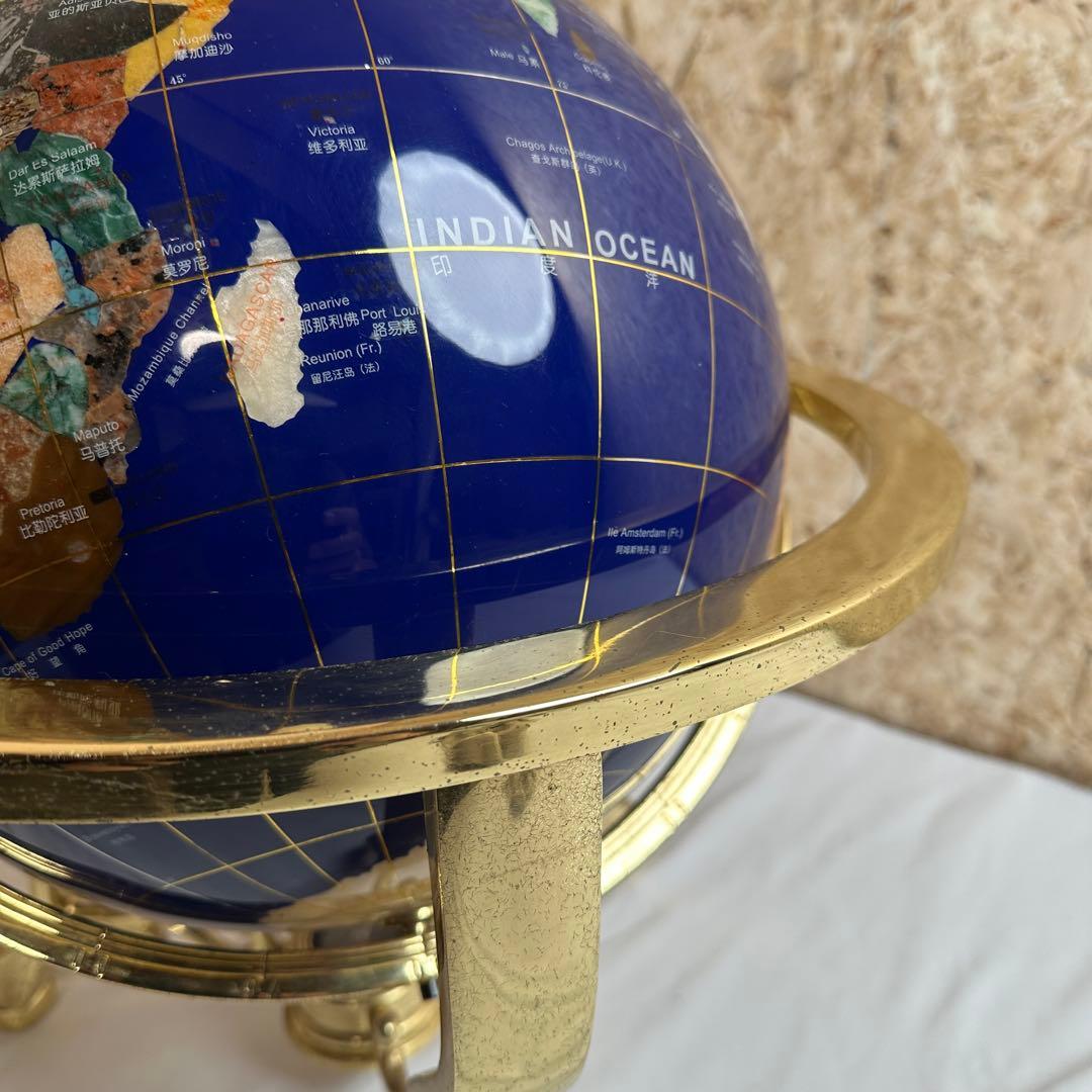 【超希少】天然石 シェル 貝 地球儀 アンティーク コンパス インテリア